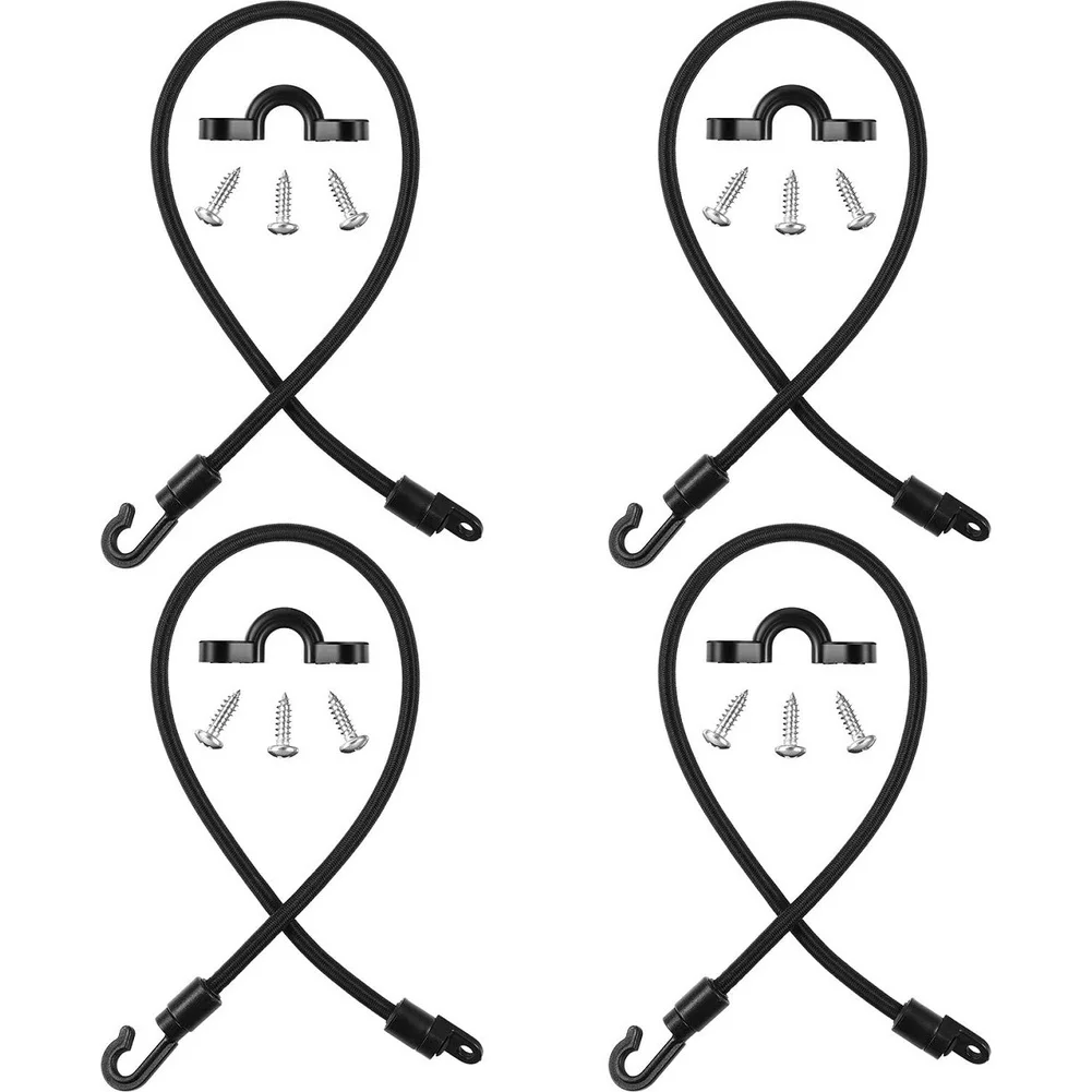 Surfboard For kayak Elastic Cord with Fasteners Stainless Steel Screws and C Clips for Outdoor Gear Securing Solutions