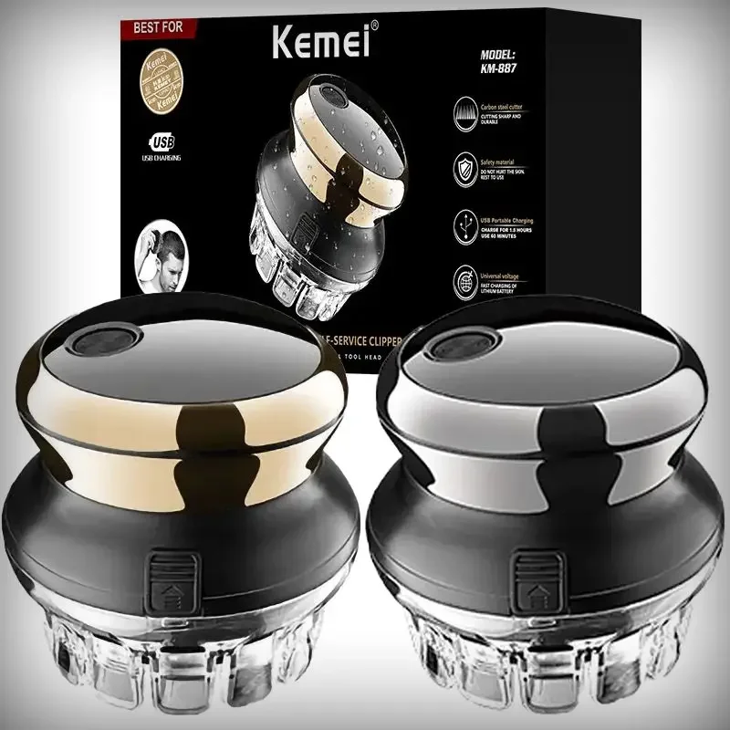 

Kemei 887 UFO Electric Even Cut Rotary Hair Trimmer for Men Washable Rechargeable Hair Clipper Self-Haircut Shortcut Kit for Men