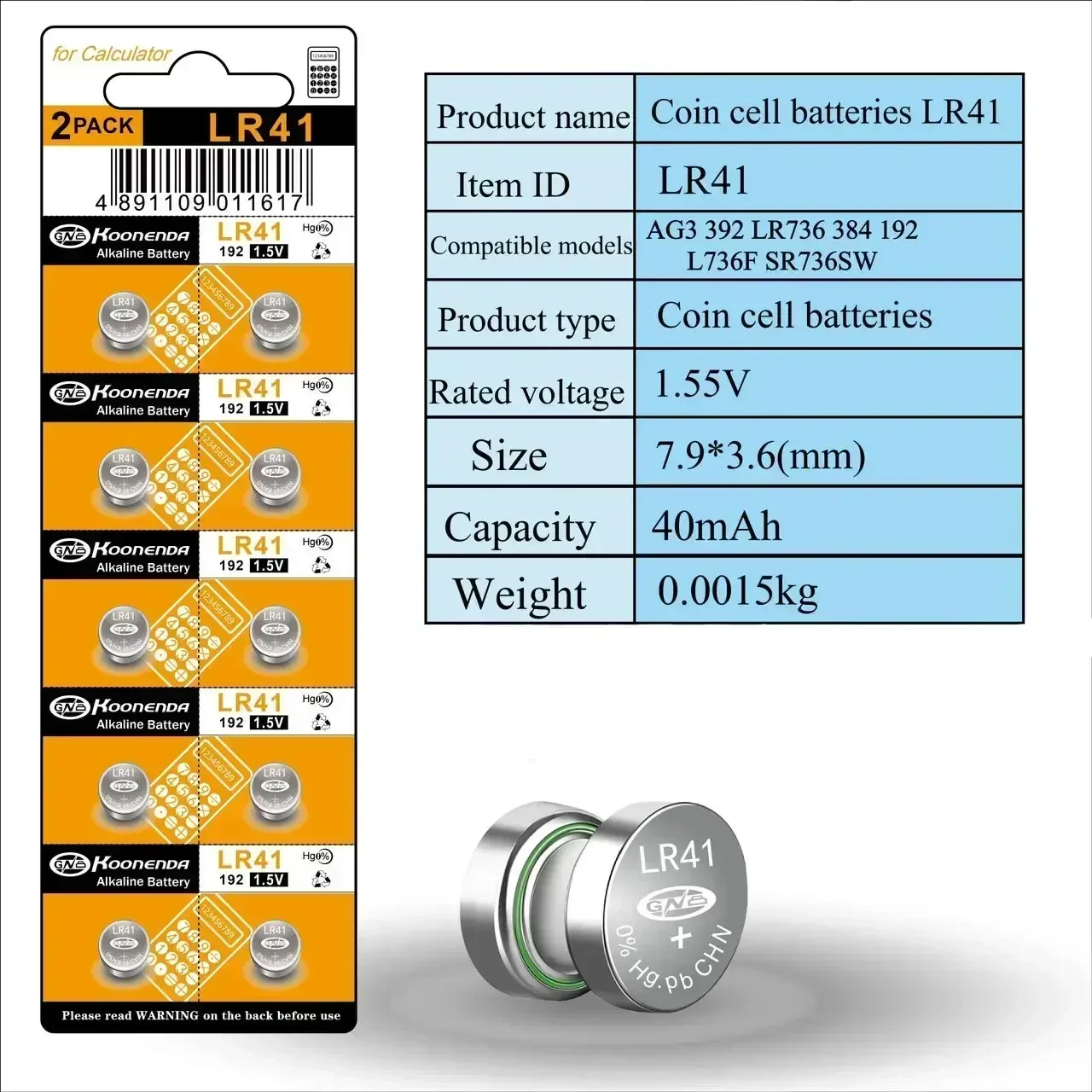 LR41 AG3LR736 1.5V Button Battery: Essential for Your Electronic Bill Inspection Lights, Candle - like Illuminated Ear Spoons an