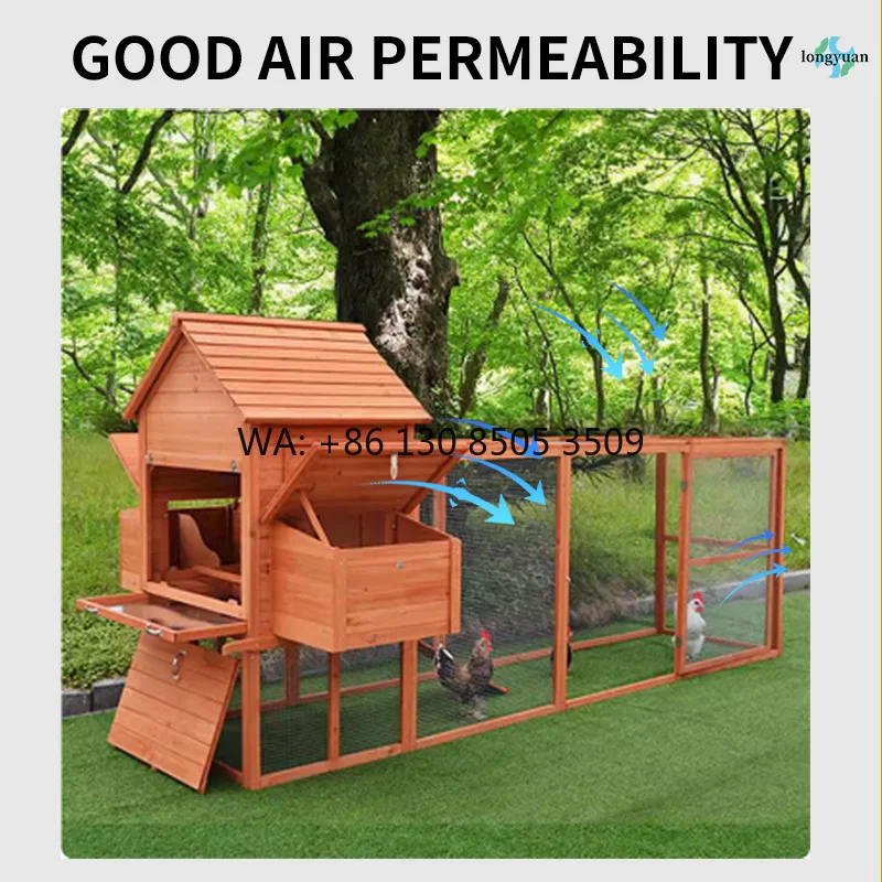 

Large Poultry Cage Chicken Coop with Run for 10 Hens, Sturdy Outdoor Chicken House Pet Furniture for Farm & Backyard