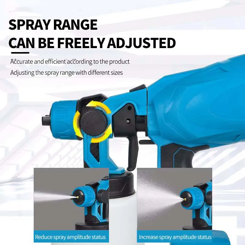 LYUWO 1000ml Electric Spray Gun Latex Paint High Power Paint Coating Charging Spray Machine Lithium Battery Spray Gun Spray Pot