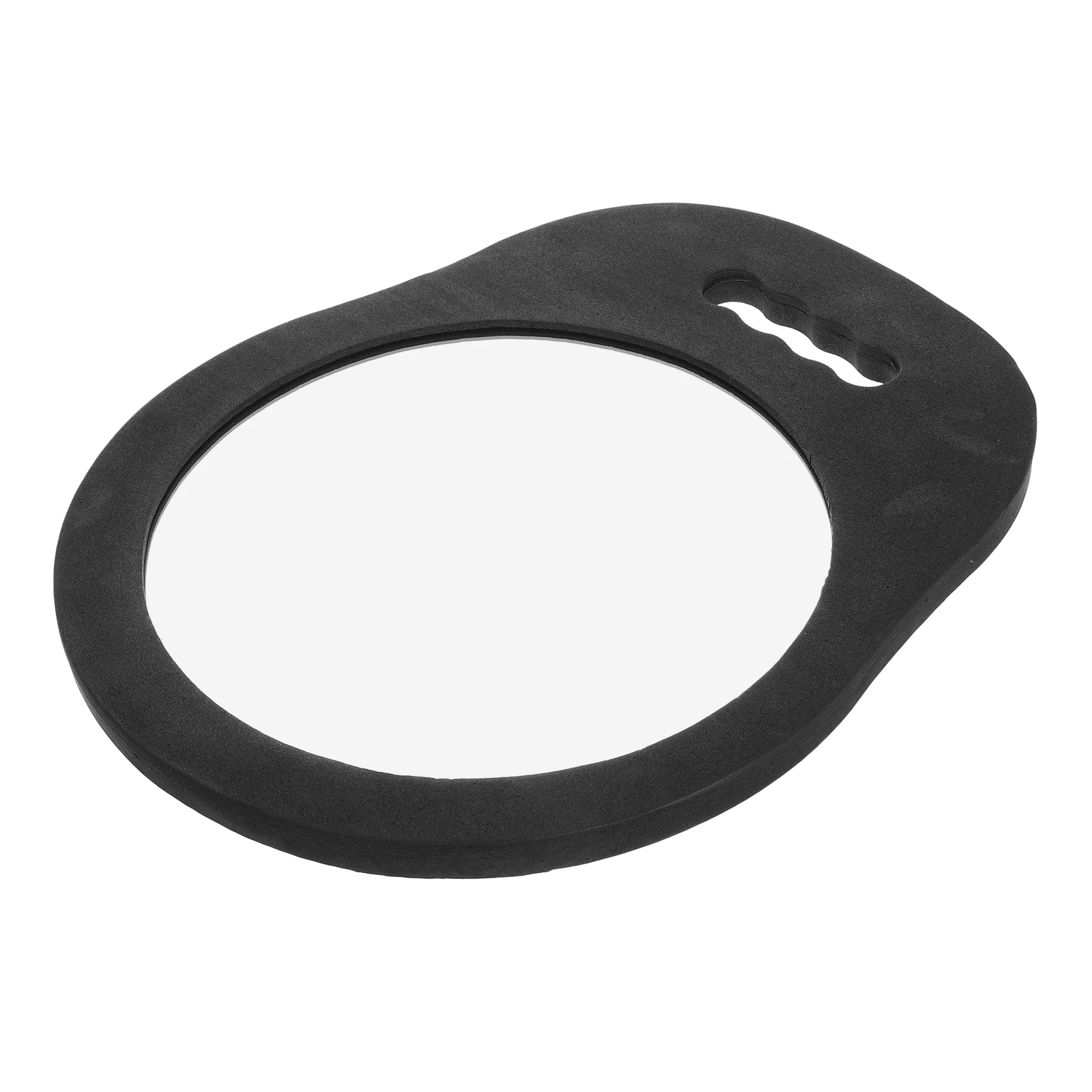 

Handheld Rearview Large Black Vintage Salon Barber Self Cut Cushioned Large Hand Mirror Durable High Definition Clarity