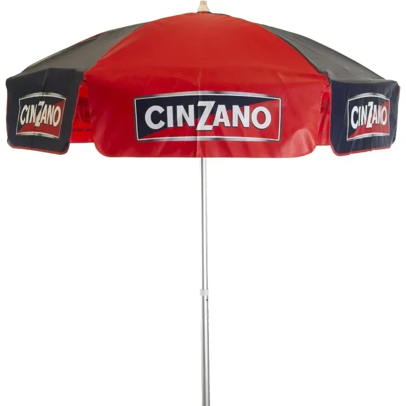 

V красный и синий 6-футовый виниловый зонт для патио, уличный зонт, сомбрелла, основание с навесом