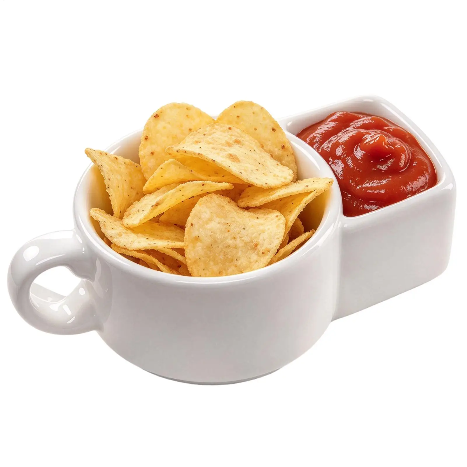 Chip Dip Bowl Decorative Ceramic Divided Bread Holder Serving Dish Soup Cereal Mug Combination Microwave Heated Breakfast Bowl