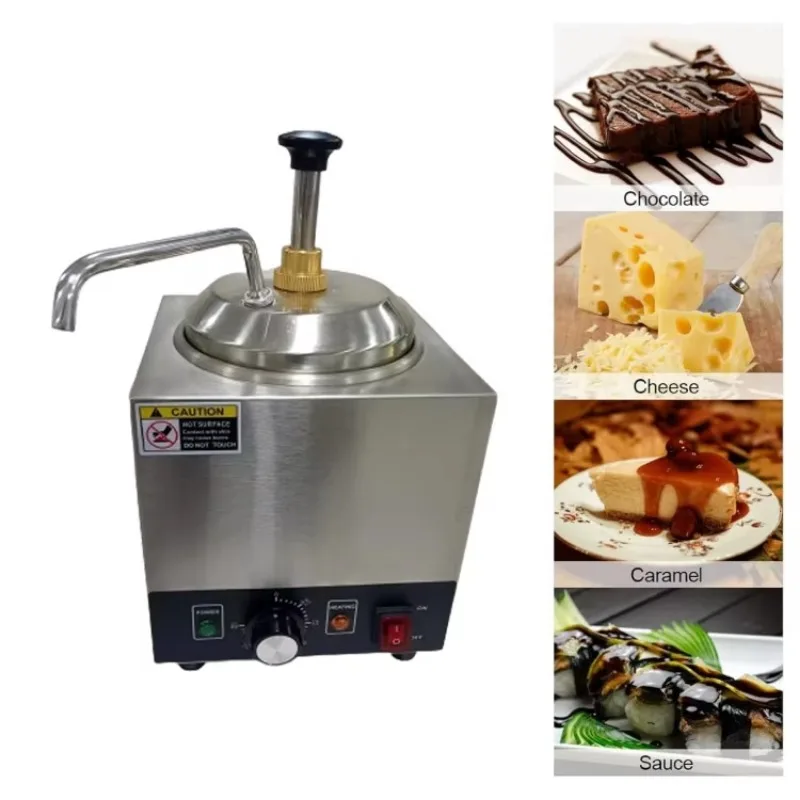 

Cheese Dispenser With Pump 2.3 QT Capacity Chocolate Dispenser Warmer Head Sauce Warmer With Optional Nozzle Heater