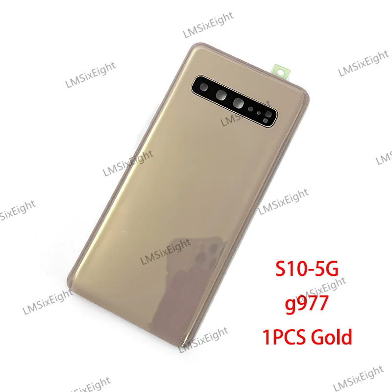 Заднее стекло s10 5G, замена для Samsung Galaxy s10 5G G977, крышка батарейного отсека, задняя дверь, корпус, крышка, панель, наклейка на объектив