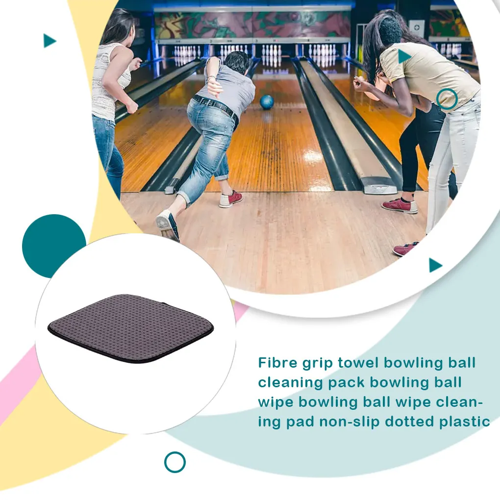 Bowling Ball Towel Nonslip Polyester Cleaning Pad Reusable Dust Remover Sport Balls Equipment Indoor Outdoor 20x20cm