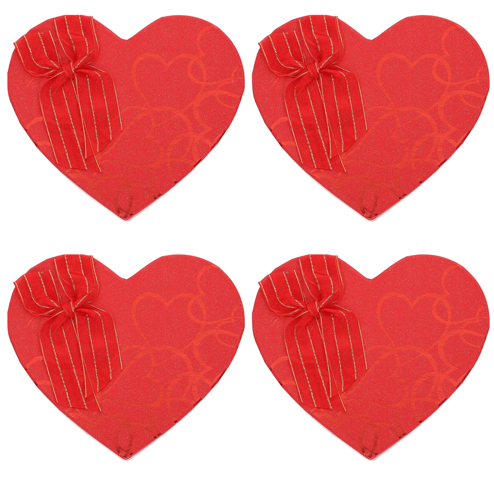 

4 Pcs Chocolate Box Heart Shaped Bride Tray Decor Wax Seal Stickers Paper Jam Present Case