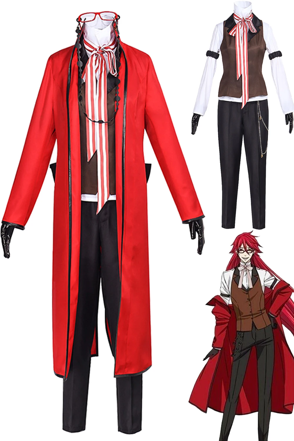 

Ronald Knox Cosplay Anime Black Butler Costume Outfits Halloween Carnival Party Disguise Roleplay Suit For Female Male Adult