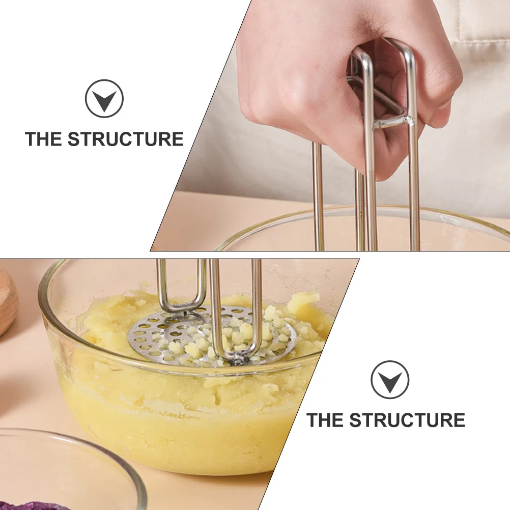 

1pc Stainless Steel Potato Masher For Puree Fruit Vegetable Manual Food Presser Kitchen Gadget Multipurpose Crusher Home