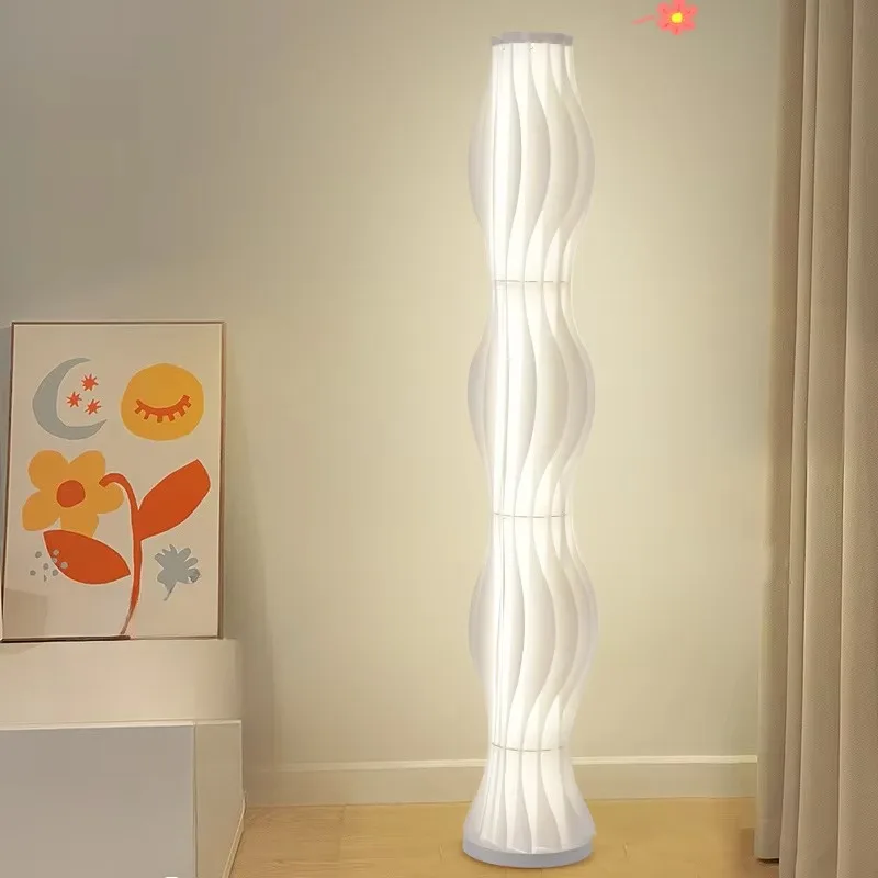 

2026 Nordic Cream Style Living Room Bedroom LED Grass Skirt Atmosphere Floor Light