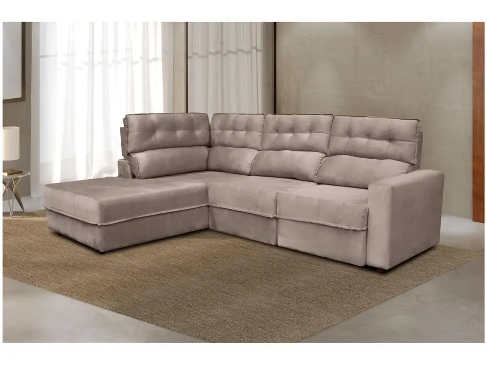 โซฟาเข้ามุม + 2ที่นั่งพับเก็บได้ผ้ากำมะหยี่