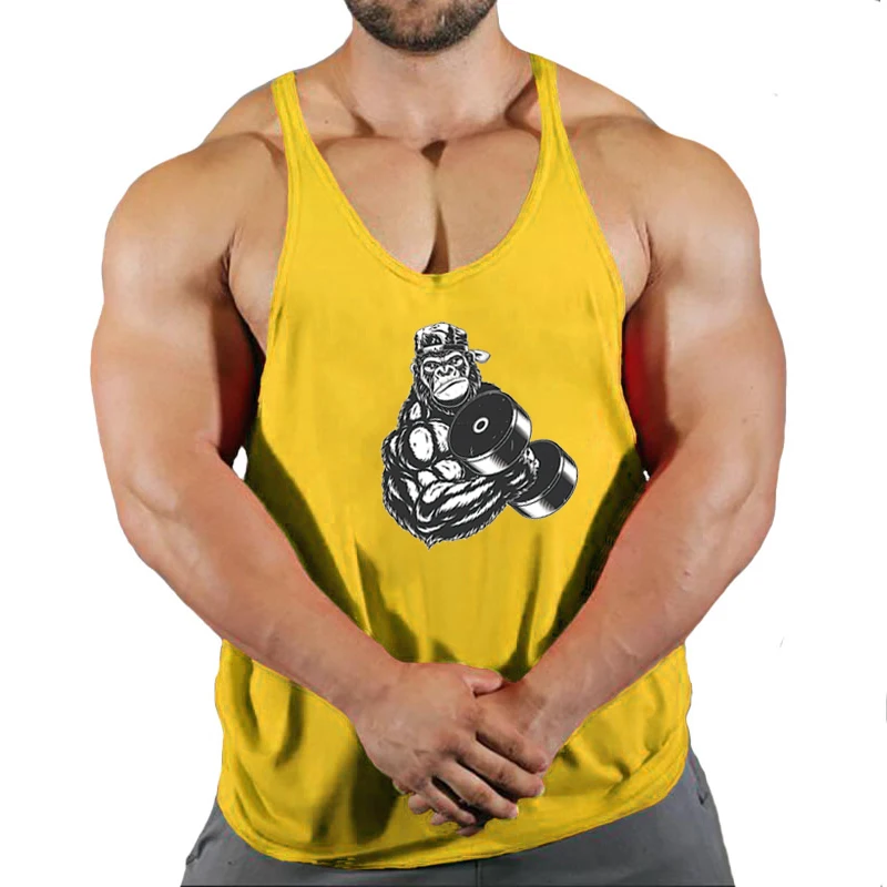 New Arrivals Bodybuilding stringer tank top man Cotton Gym sleeveless shirt men Fitness Vest Singlet sportswear workout tanktop