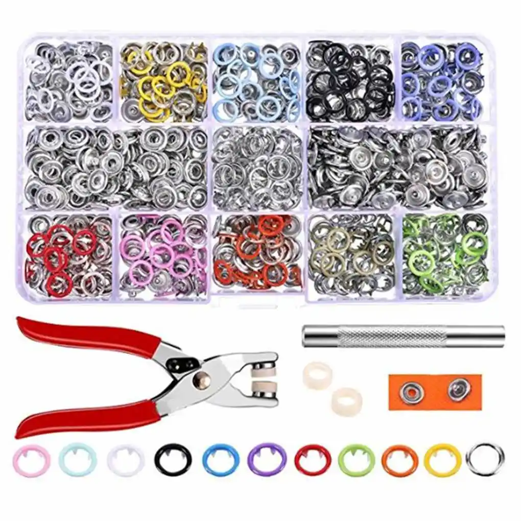 100/150/200 Sets/lot 10 Colors 9.5mm Metal Prong Snap Buttons Fasteners Press Studs Poppers Baby Romper Clothes