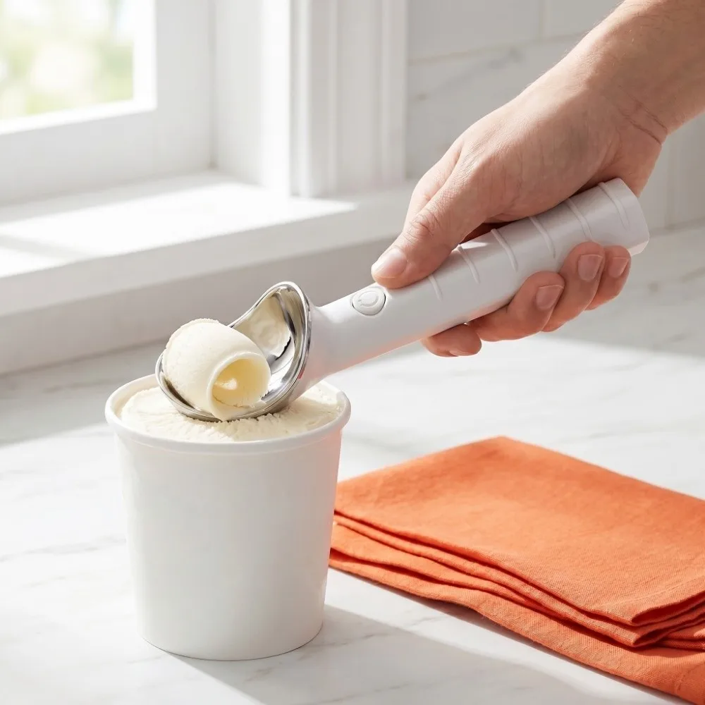 

Rechargeable Heated Ice Cream Scoop Rapid Heating 3-Speed Automatic Melting Self Warming Dessert Gadget Waterproof