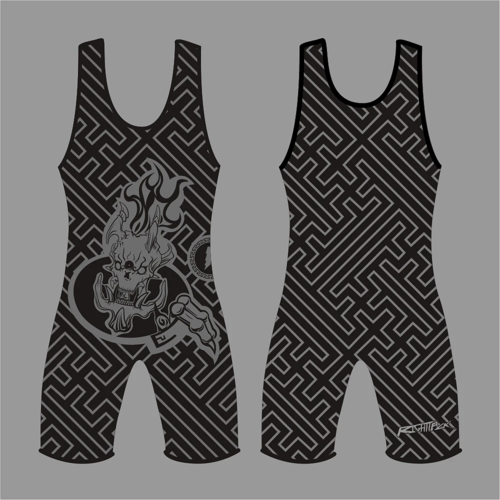 Weightlifting Suit Mens Wrestling Singlets Suit Boxing One-Piece Bodysuit Sleeveless Skinsuit Gym Sport Fitness Clothing