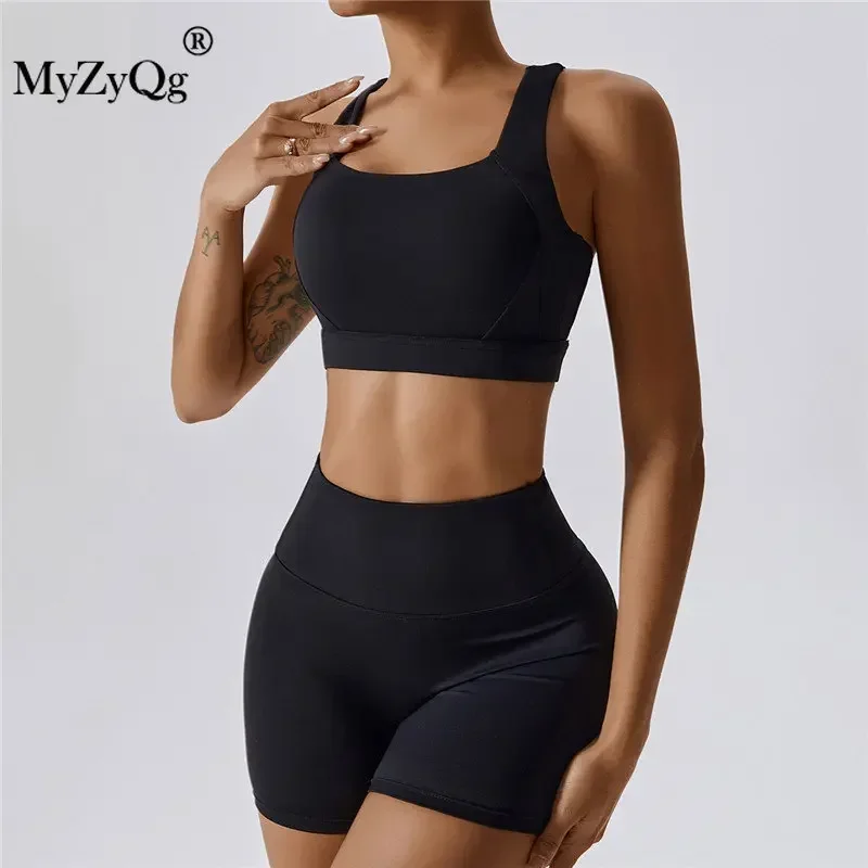 MyZyQg Women Outdoor Sports Yoga Bra Leggings Pant Suit Shockproof High Waist Two-Piece Set Fitness Workout Outfit Tight Suit