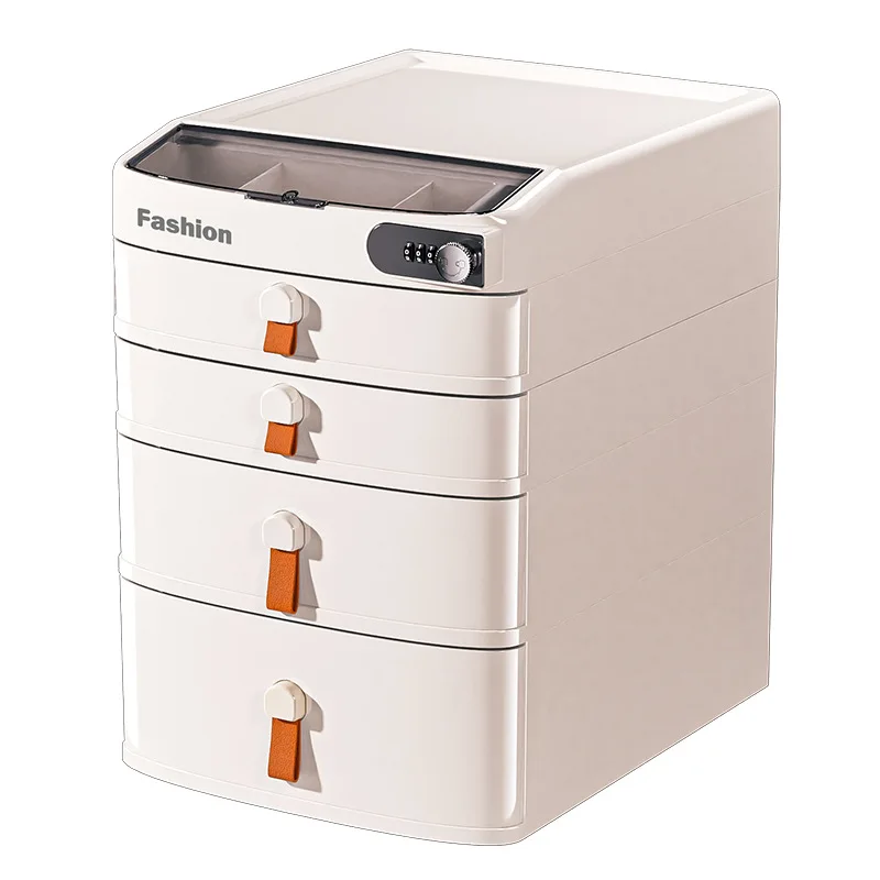 صندوق تخزين مكتبي على شكل درج، خزانة مكتبية مع كلمة مرور، صندوق قرطاسية متعدد الوظائف ورف تخزين متنوع #1