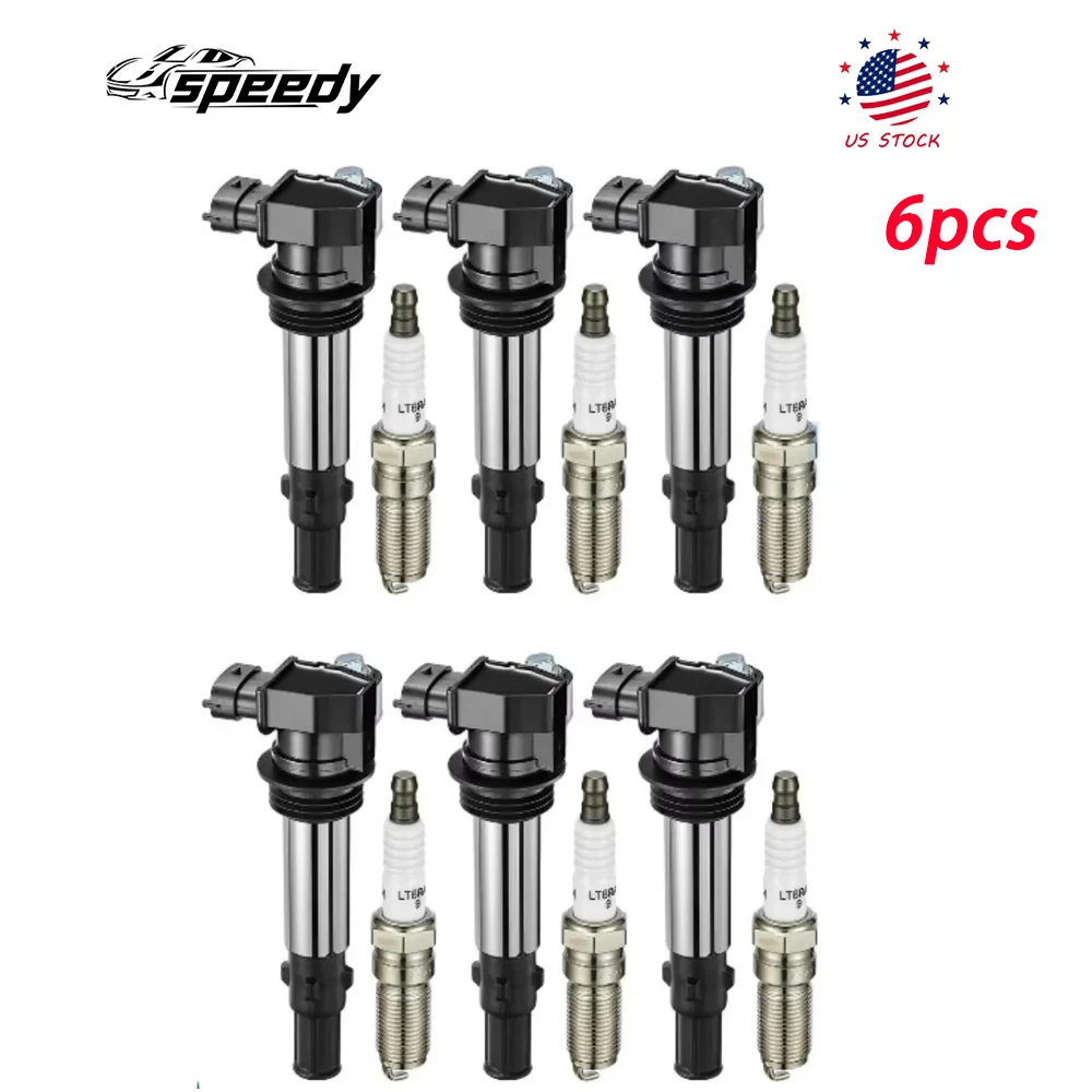 

C1508 CUF375 6 шт. катушки зажигания и 6 шт. свечи зажигания для Buick Allure LaCrosse 3.6L V6 5C1551 5C1612 2005-2008 гг.