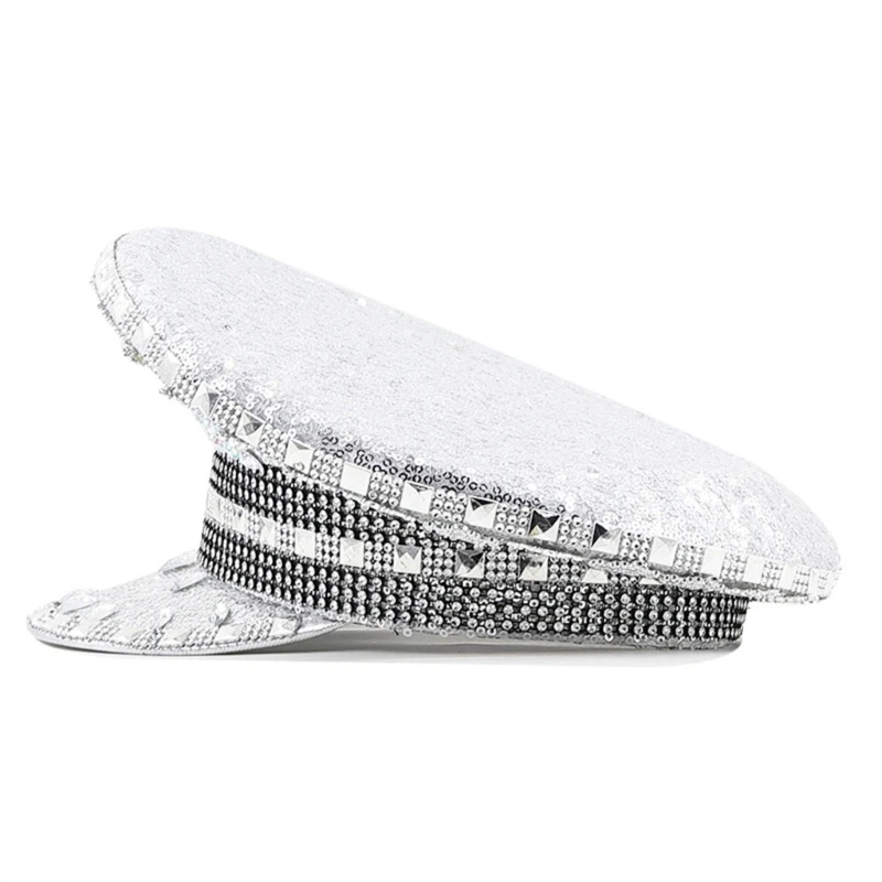 Fashion Sergeant with Rhinestones Bridal Shower Hat Bachelorette Party Cosplay Hat Night Club Captain Hat Drop shipping