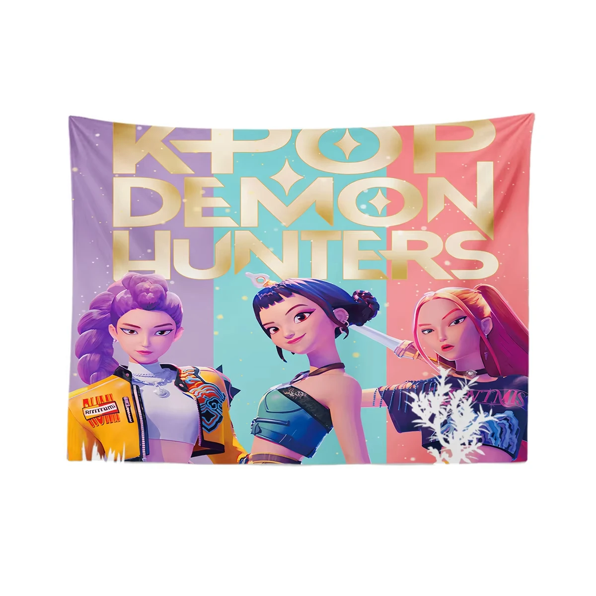 K-Pop شيطان الصيادين المطبوعة نسيج متعدد الحجم غرفة المعيشة جدار ديكور الجمالية غرفة النوم أنيمي نسيج خلفية الحفلات
