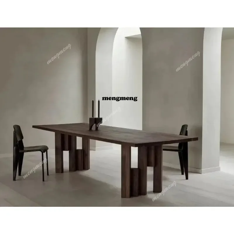 

French Minimalism Solid Wood Dining Table Modern Luxury Living Room Reception Table Originality Designer Home Furniture