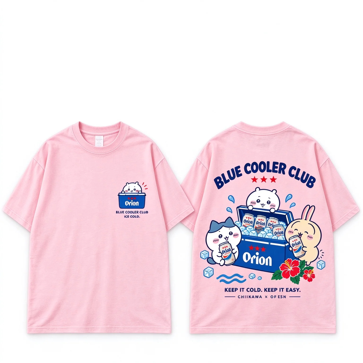 Chiikawa Cute Kawaii Okinawa Bier-T-Shirt für Herren und Damen, weiß, Retro, cooles Grafik-Design, Oversize, kurzärmelig, Streetwear-Oberteil – Detail 6