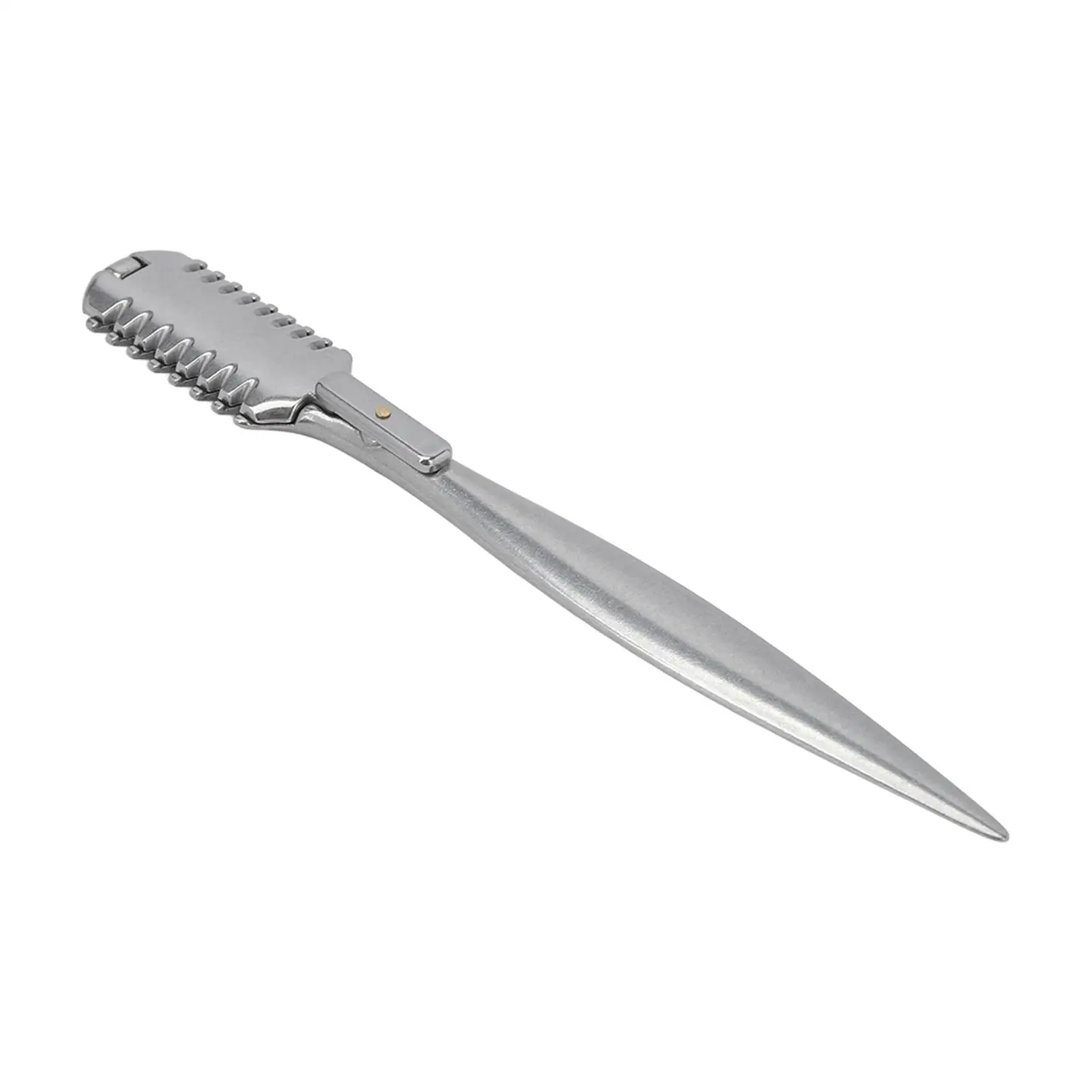 Ergonomic Metal Hair Thinning Comb | Unique Serrated Design | Rustproof | Handheld for barber 