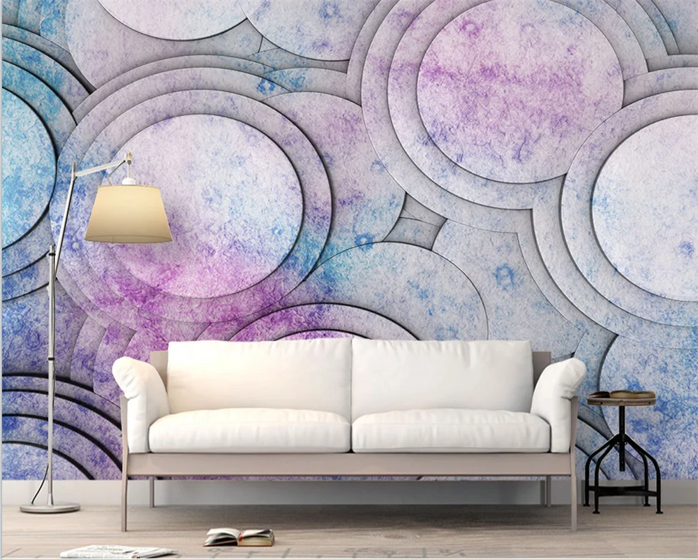 

beibehang Customized modern abstract color three-dimensional circular Nordic minimalist modern background wallpaper papier peint