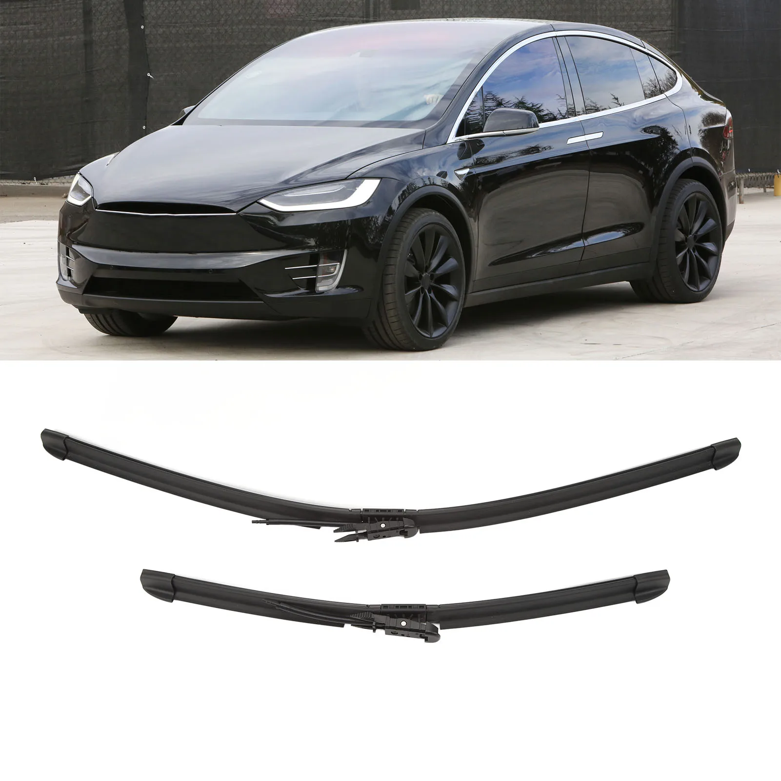 

2Pcs Windshield Wiper Blades for Tesla MODEL X 2015-202X 1034390 00 B R Smooth Wiping ABS Auto Accessories