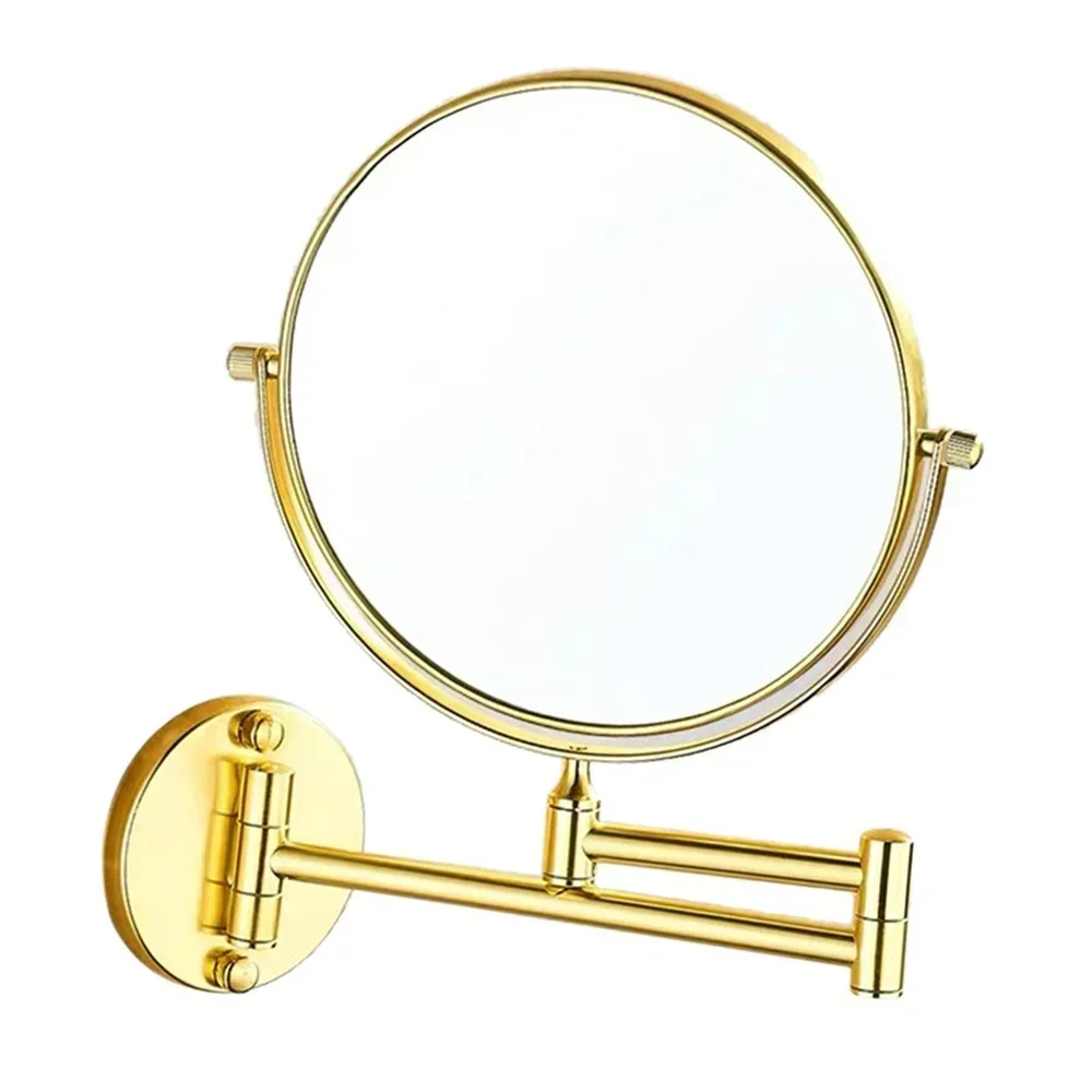 Double-sided Bathroom  Makeup Mirror 3X Magnifying Glass Countertop Rotating Mirror  Vanity Wall Hardware Accessories