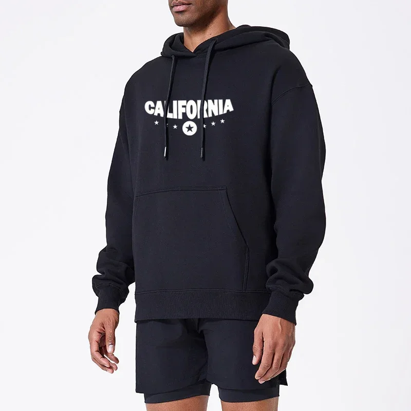 California Design Hoody Male Hip Hop Streetwear Man Sportswear Pocket Sweatshirt Autumn Fleece Comfortable Hoodie