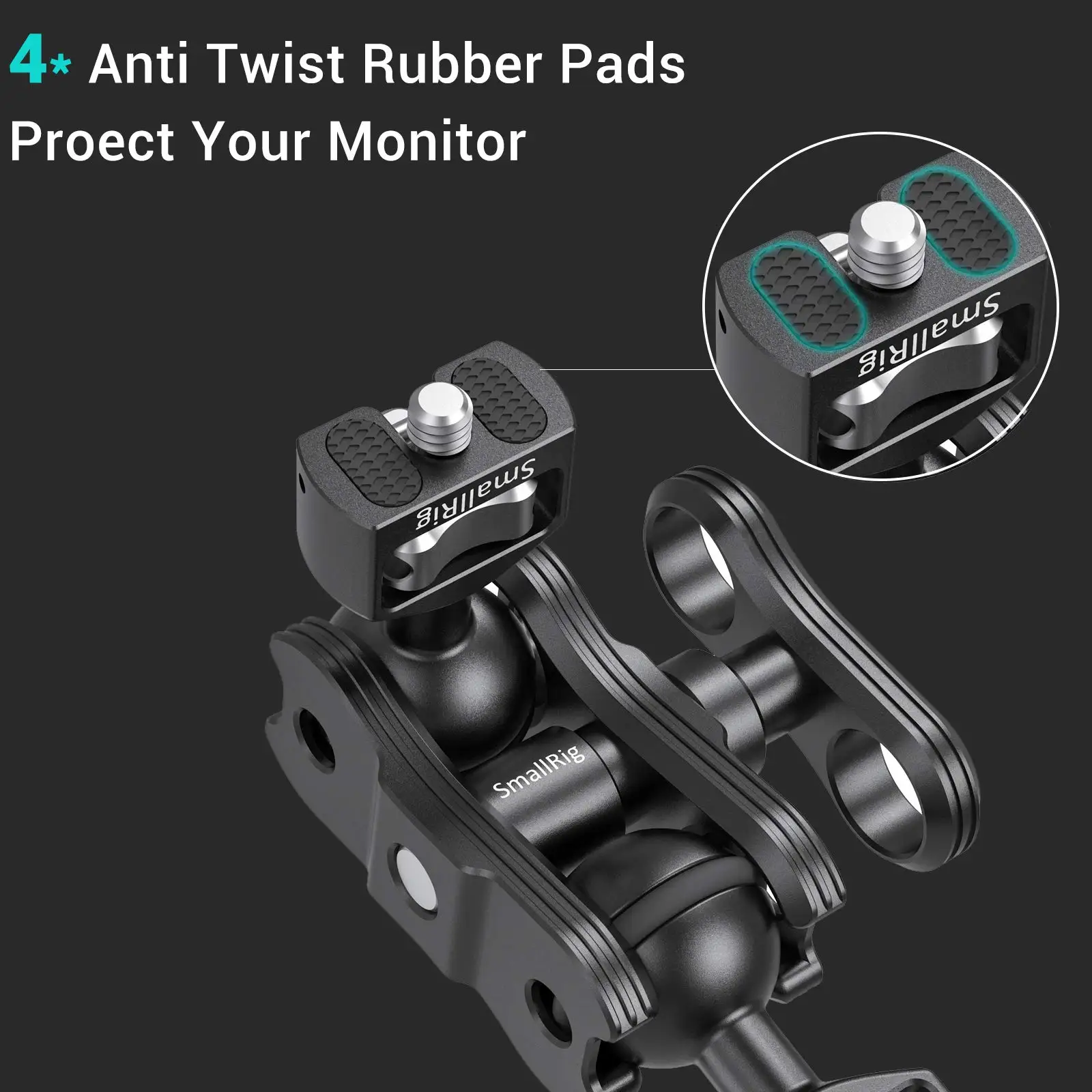 Быстроразъемный шарнирный магический рычаг SmallRig из алюминиевого сплава с двойной шаровой головкой + винты 1/4 дюйма для монтажа мониторов 2070