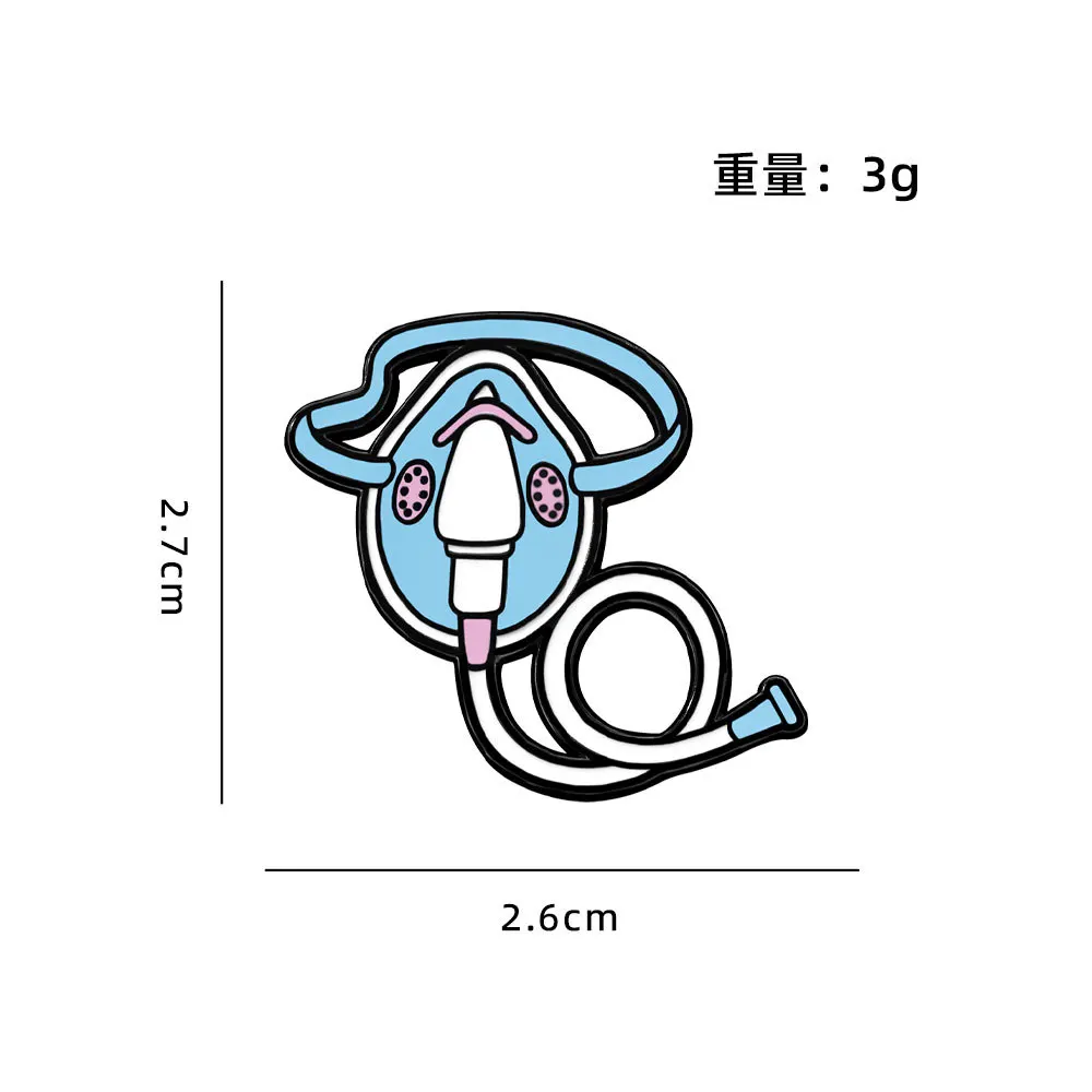 

New medical series brooch set supplies stethoscope breathing mask metal badge decoration