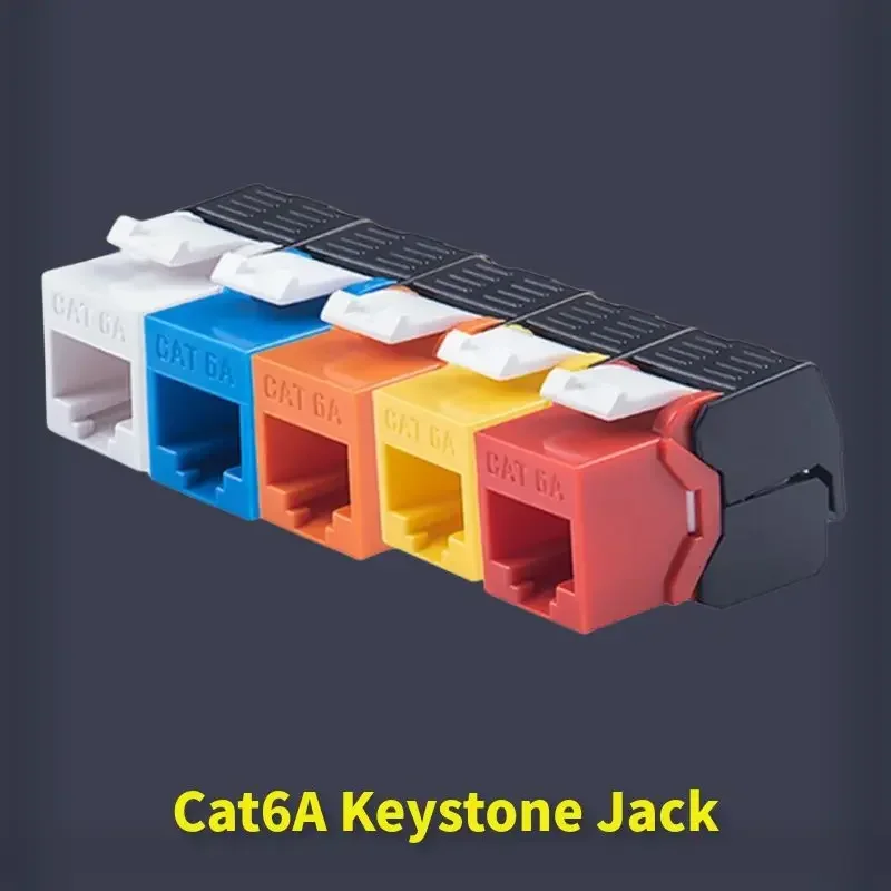 Разъем Ethernet Cat6a Keystone Jack Cat 6a, разъем RJ45, многоразовый, для сетевого кабеля 23 26AWG, контактные контакты 15u