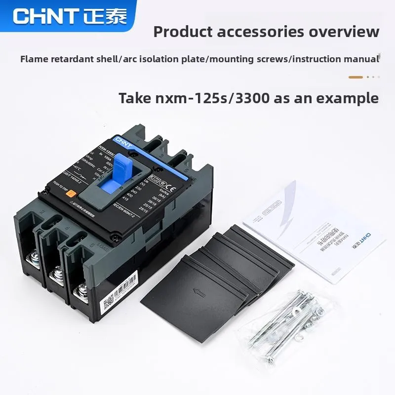 Industrial MCCB Breaker Chint NXM-125S/2300 And 3300 High Breaking Capacity for Protection and Power Distribution Systems