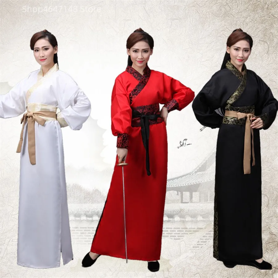 Costume hanfu classique pour femmes et hommes, tang, costume traditionnel chinois ancien, costumes de danse pour femmes, danse folklorique chinoise