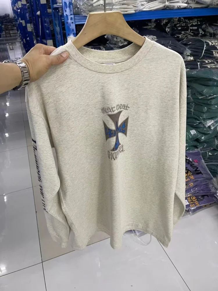 

Weat Coast Choppers 25SS Mens Long Sleeve Cotton T-Shirt Breathable Loose Fit Streetwear Casual Daily Wear