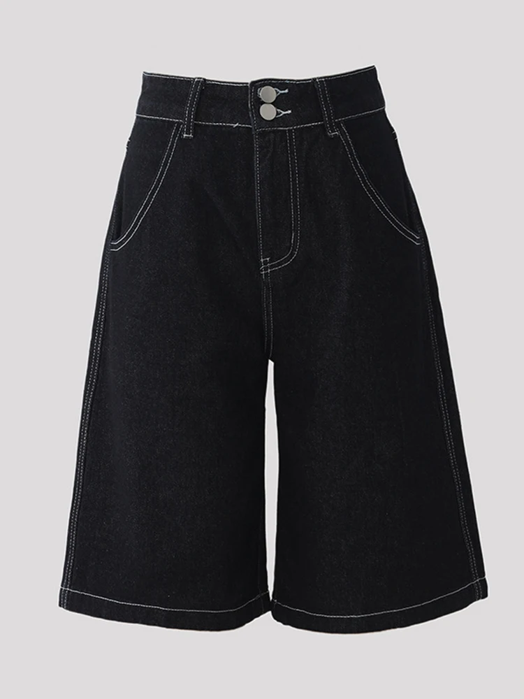 

Широкие джинсовые шорты Harajuku, женские свободные джинсы с высокой талией, трендовые корейские уличные летние джинсы