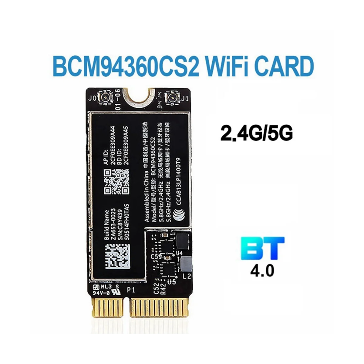 BCM94360CS2 Dual Band Wifi Card + NGFF M.2 Key A/E Adapter Card WIFI BT 4.0 802.11Ac Card for 11Inch A1465 13Inch A1466