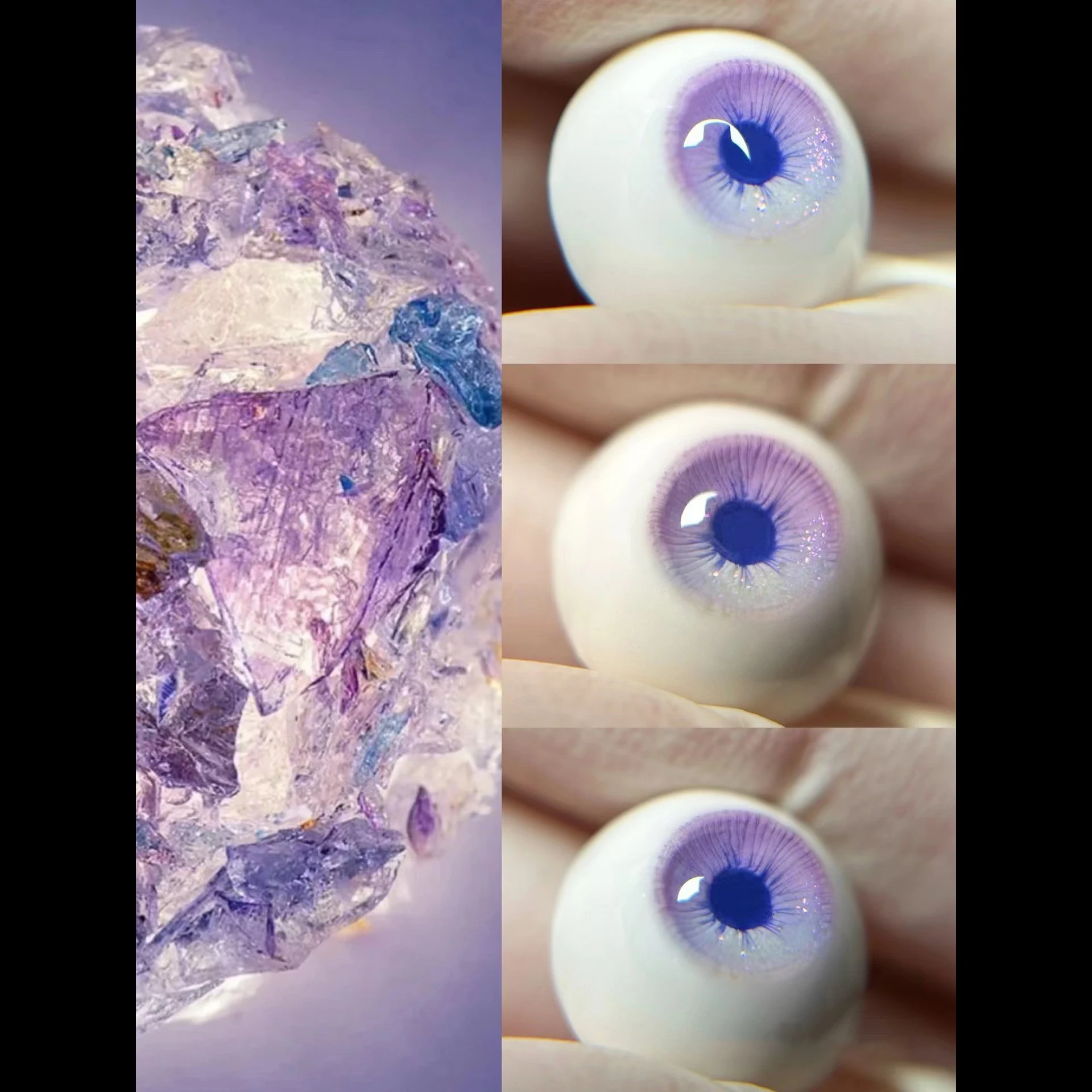 8mm/10mm/12mm/14mm/18mm Resin Eyes Purple Eyes Doll Accessories For 1/6 1/8 1/3 BJD Doll OB11 DIY Handmade Eyeball