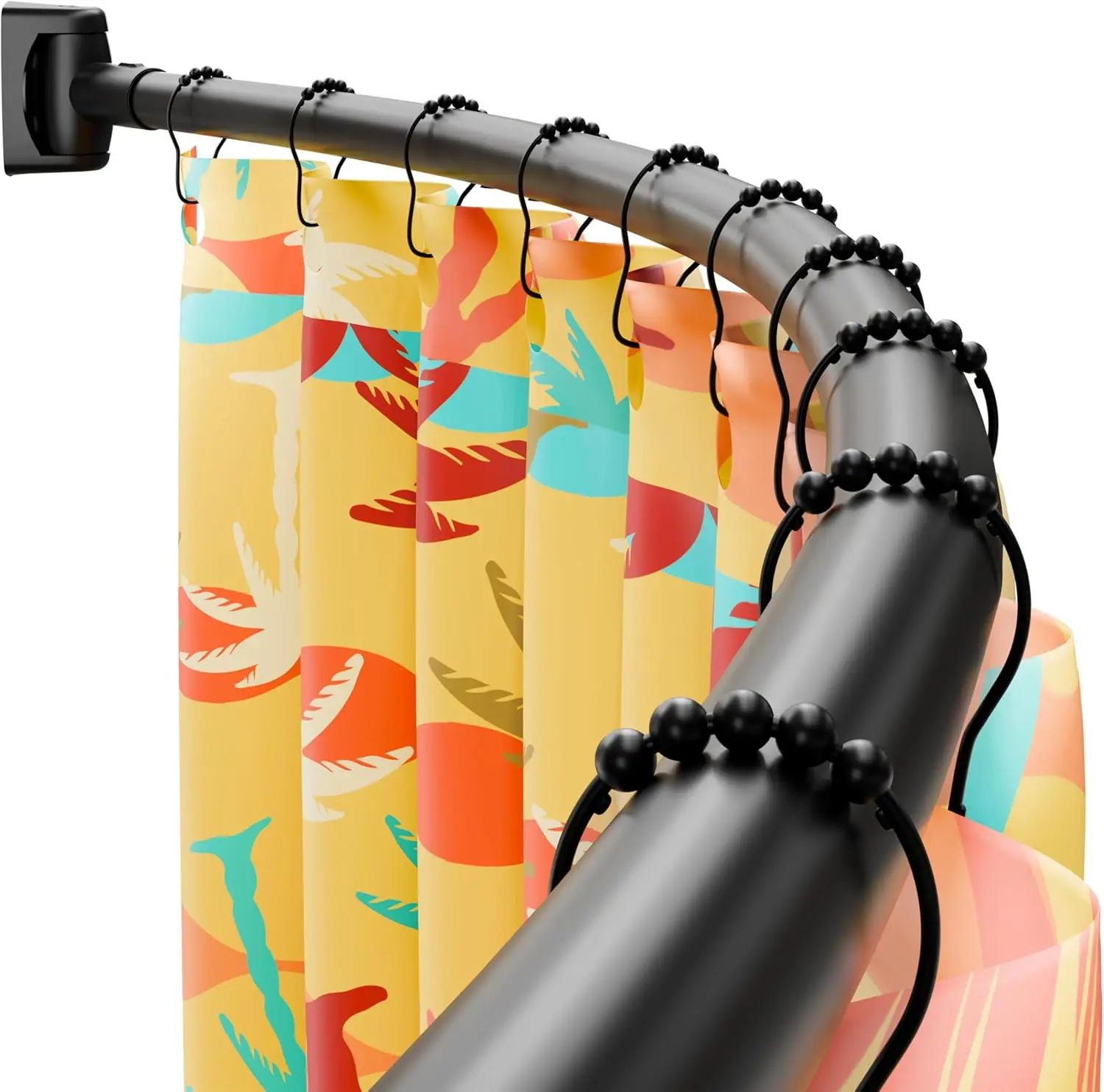 

Изогнутый карниз для душевой занавески, требует сверления, регулируемый 35-76 дюймов, нержавеющий, круглый, для душевой занавески