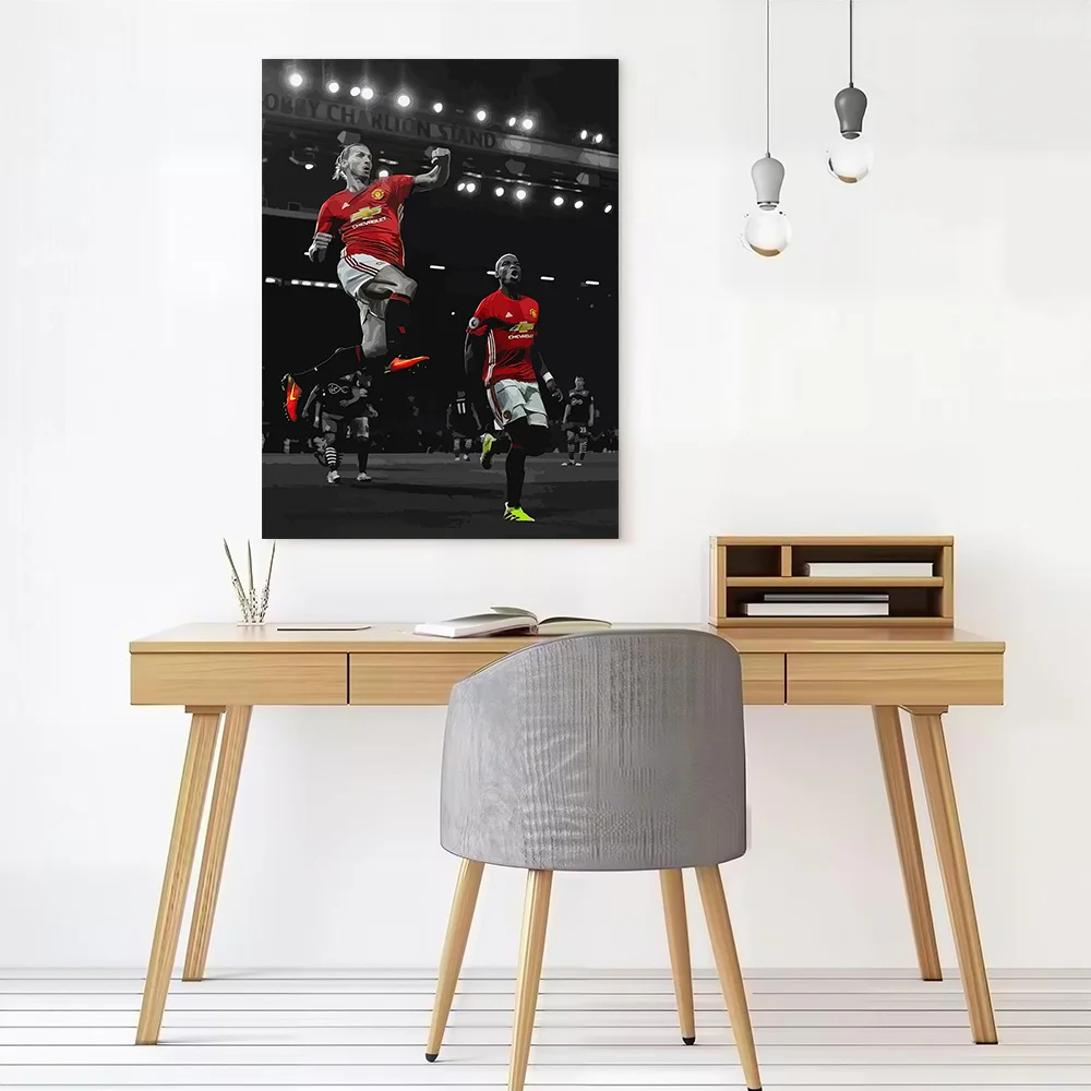 Ibrahimovic and Pogba Poster Customizable Printed Canvas Painting for Pictures Wall Art Room Decorations Gamer Decoration Gaming