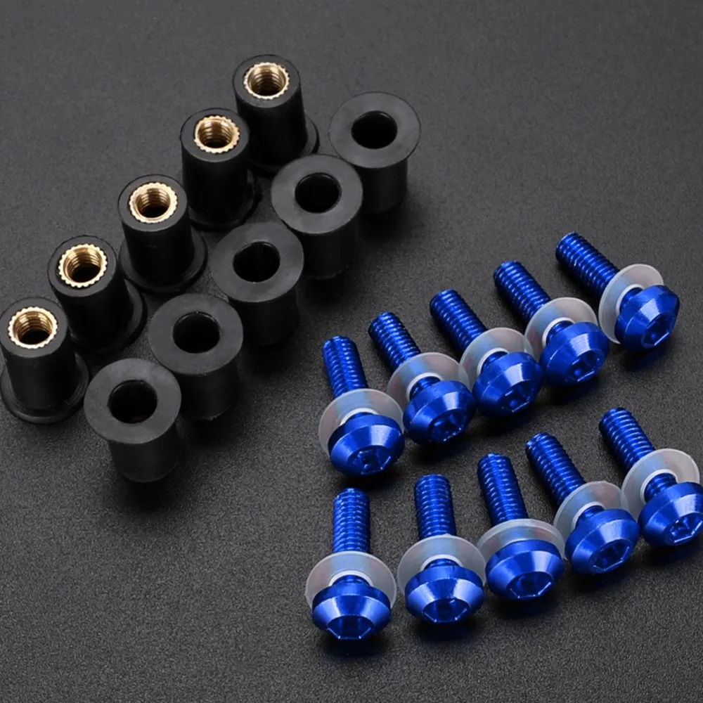 

FOR SUZUKI GS500E GS500F GSR400 GSR600 GSR750 INTRUDER 1500 Fairing Windshield Bolts 5mm Windscreen Mounting Screws Washer Nuts