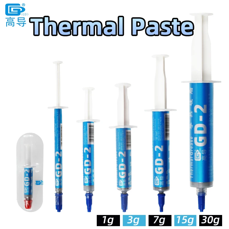 GD-2 Thermal Paste Processor Grease Compound Silicone 1/3/7/15/30 g 7.5 W/M-K For CPU GPU Printer Heat Sink Cooling Cooler SY30