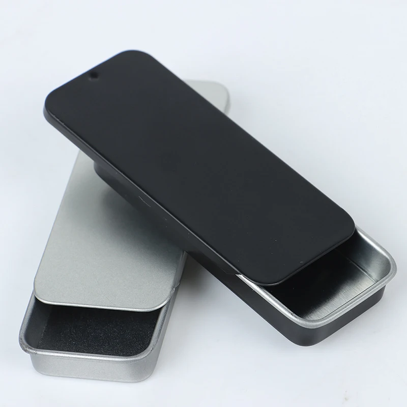 80x50x15mm Portable Tin Box Mini Iron Slide Cover Storage Jewelry Pill Cases Container Can