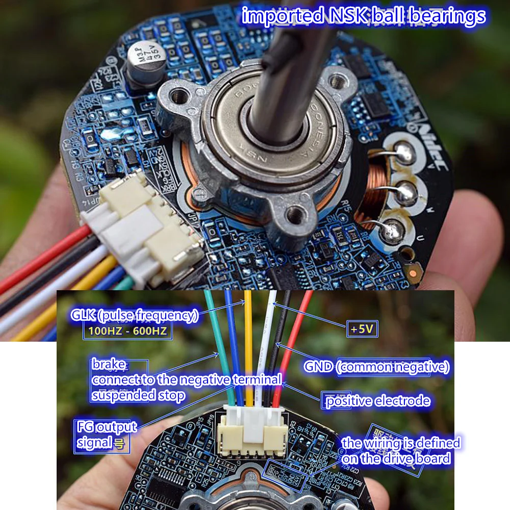 DC 24V 5V Brushless Motor 100HZ-600HZ PWM Signal Input DC Motor 61mm Variable Frequency Fan Motor Air Purifier Brushless Motor