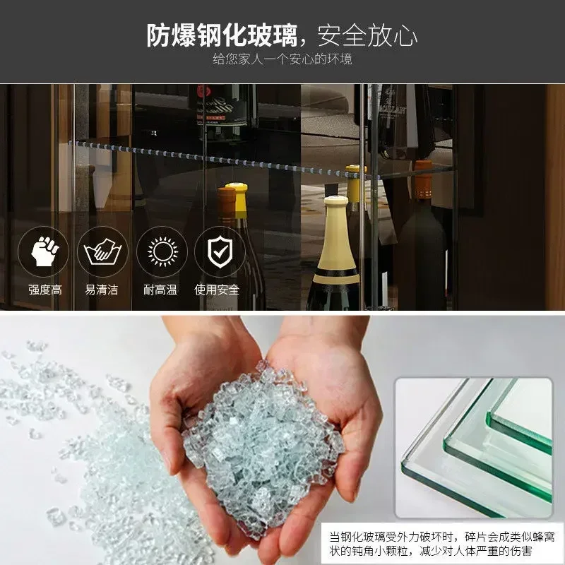 Modern Glass Wine Cabinet - Wall-Mounted Display Shelf for Living Room, European Style Meuble Vin Furniture - Image 4