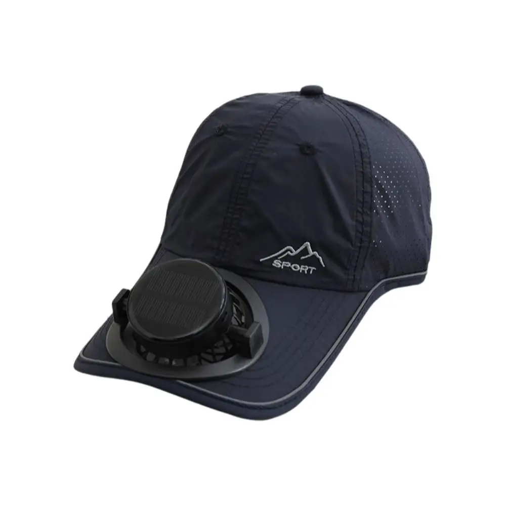 Casquette de baseball solaire en polyester avec ventilateur intégré, protection solaire, visière, recharge USB, pour la pêche