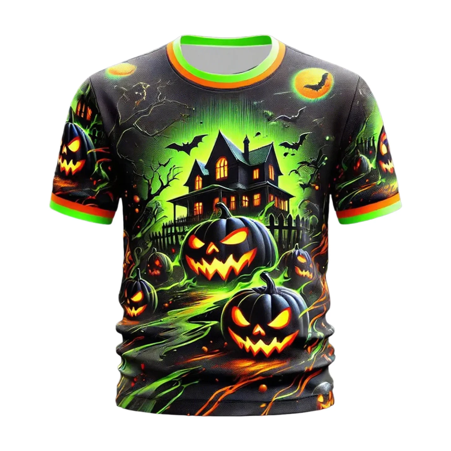 اليقطين الجرافيك ثلاثية الأبعاد طباعة الرجال المرأة تي شيرت هالوين موضوع الأسرة حفلة قصيرة الأكمام تيز كبيرة الحجم الجولة الرقبة للجنسين الملابس